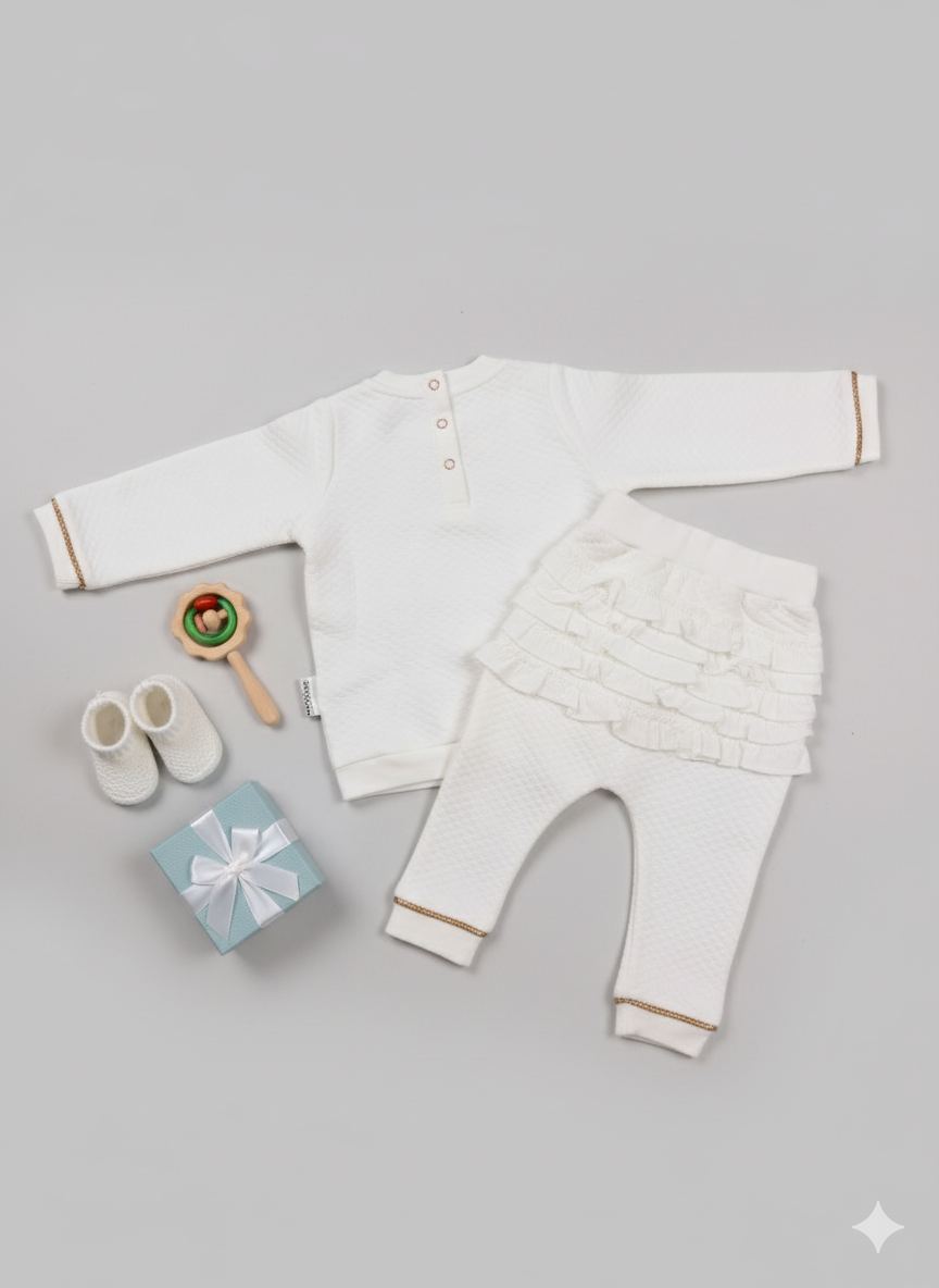 Waffle textured co ord girls