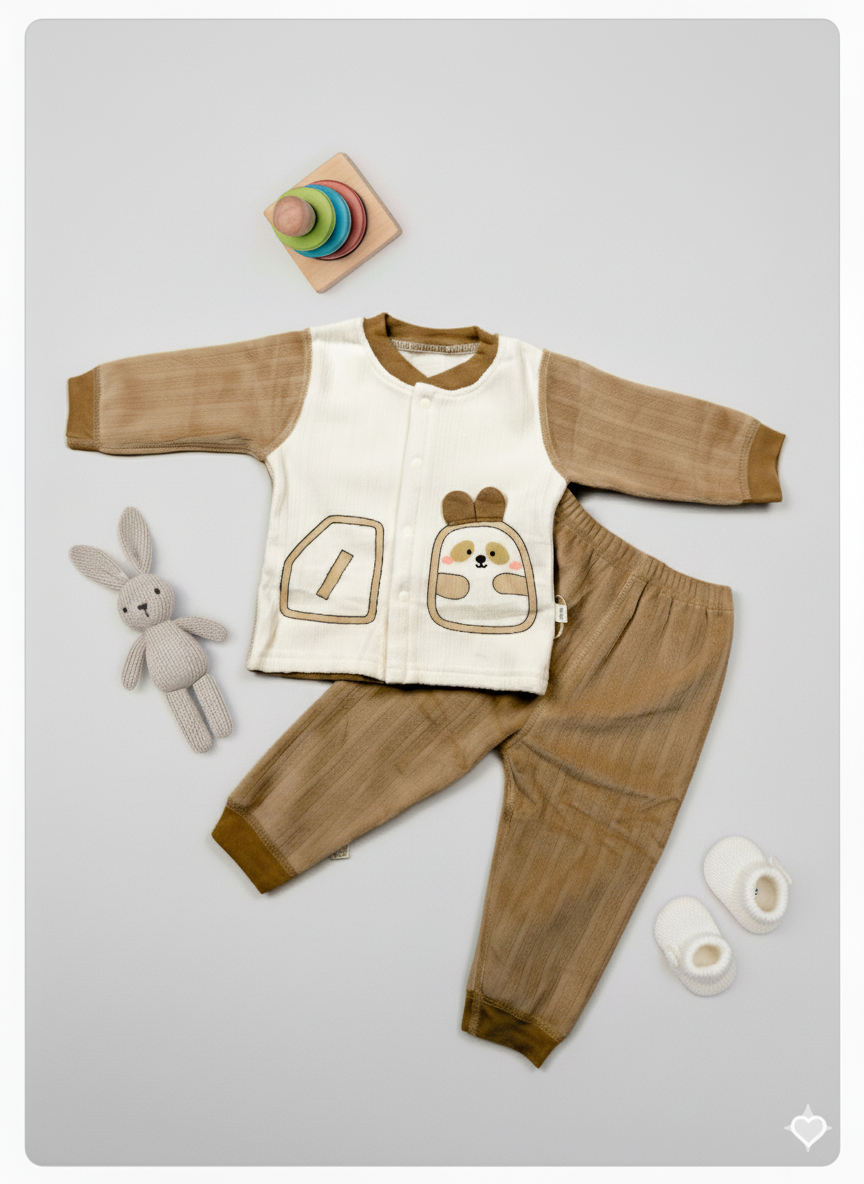 white and brown bunny set