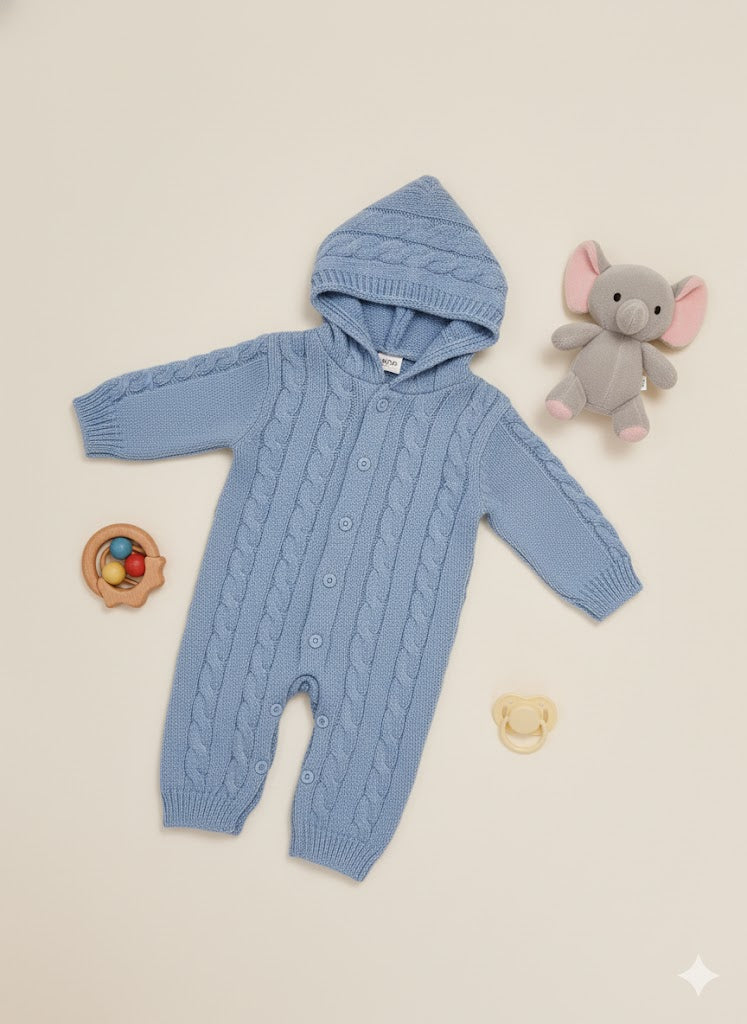 Cable knit romper