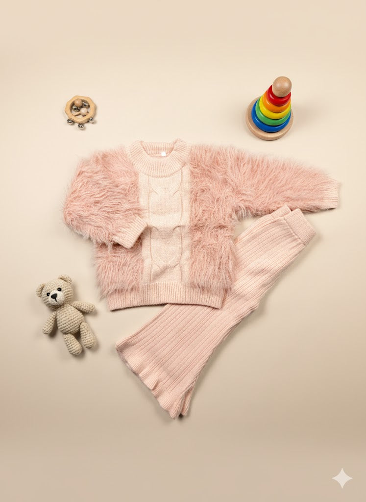 Baby Girl Knitted Rabbit Wool Set