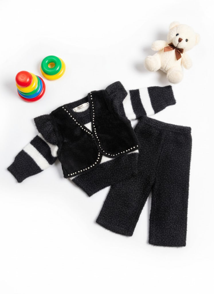 Baby Girl Woollen Knitted 3 Piece Set